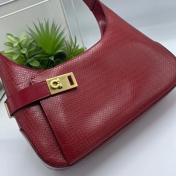 Authentic Salvatore Ferragamo red shoulder bag